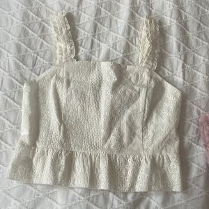 NWT Lace Detail White Tank Top